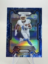 Elijah Dotson /25 Blue Camo SSP ROOKIE 2023 Panini Prizm RC Card #352 Chargers. rookie card picture