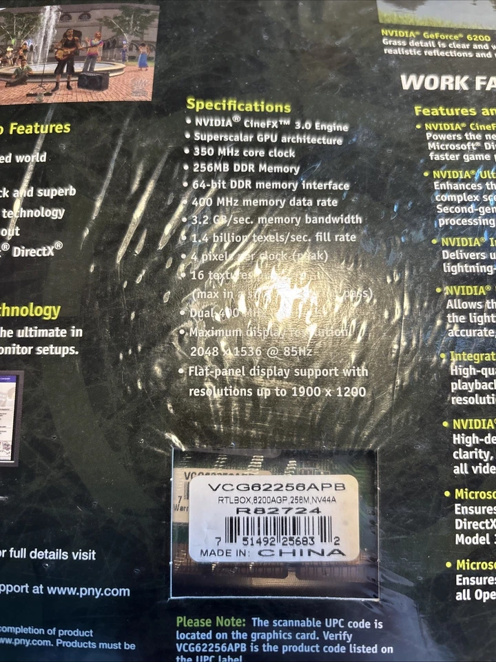 UNOPENED NVIDIA GeForce 6200 (VCG62512APB) 512MB DDR2 SDRAM AGP 4x/8x Graphics - Image 3 of 4