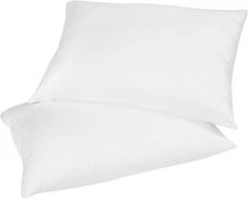 Goose Feather Down Pillows Set of 2 Firm Medium Support Standard 20x26 In