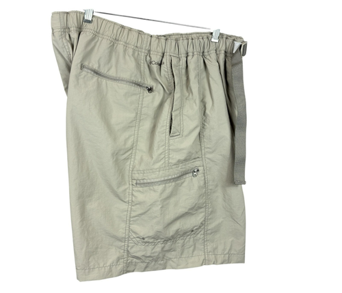 COLUMBIA Snake River Water 9" Cargo Nylon Shorts Mens 2X Beige Mesh Brief UPF 50 - Picture 5 of 6