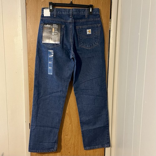 Carhartt FRB 160 Flame Resistant Relaxed Fit Straight Leg Jeans 33x32 NEW w/tags - Picture 2 of 9