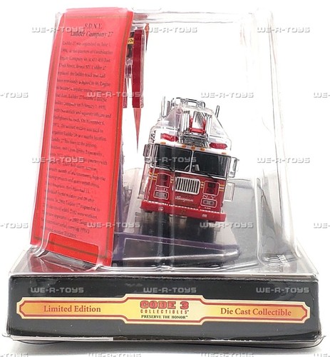 Code 3 FDNY Seagrave Rear Mount Ladder L-27 Truck 2003 Limited Edition #12853 - Picture 4 of 11