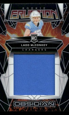 #ERM-LMY Ladd McConkey 2024 Panini Obsidian Rookie Eruption Materials Contra