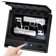 Biometric Gun Safe for Handgun, 0.22 Cubic Feet Fingerprint Pistol Safe Gun L...