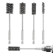 4 PCS Stainless Steel Wire Brushes,Hex Shank Handle Small Wire Brushes,For Drill