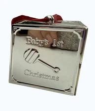 Babys First Christmas Silver Cube Ornament Things Remembered - No Engrave Plate