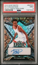 Peyton Watson - PSA 9 AUTO #/4 - 2022 Leaf Exotic RC - TURTLE DIAGONAL SHIMMER