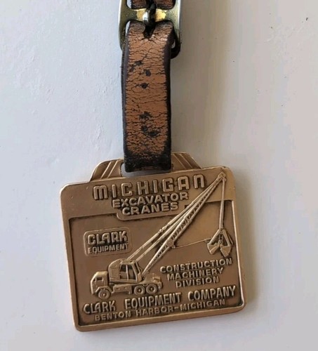 Michigan Tractor Shovels Pocket Watch Fob Clark Wilcox Company Boston Mass - Picture 2 of 6