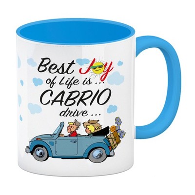Best Joy of Life is  Cabrio drive  Kaffeebecher Hellblau
