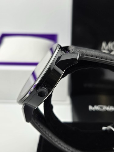 Movado Bold schwarzes Zifferblatt lila Akzente Leder Herrenuhr - 3600479 ($ 395 UVP) - Bild 4 von 8