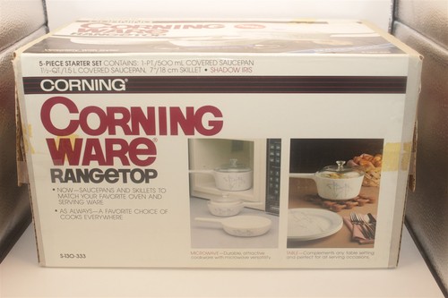 CORNING WARE RANGETOP 5 PC SET 1 PT SAUCEPAN 1 1/2 QT SAUCEPAN 7" SKILLET 2 LIDS - Picture 2 of 2