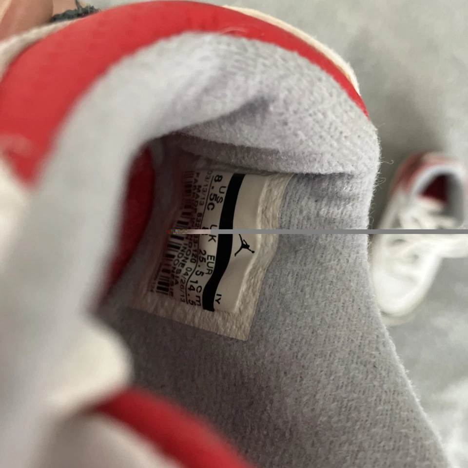 Nike Jordan 832033-120 Niños Talla 8.5c Blanco Negro Rojo Medio Top Zapatos Foto 3 de 4