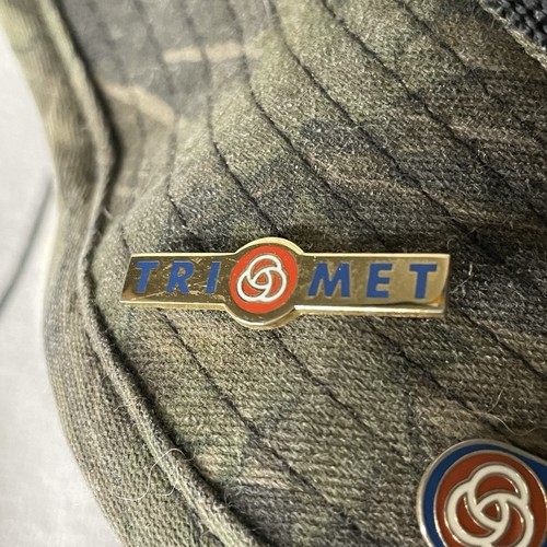 VINTAGE Tri Met Portland Public Transportation BUCKET Hat + 5 Collectible Pins - Picture 5 of 15