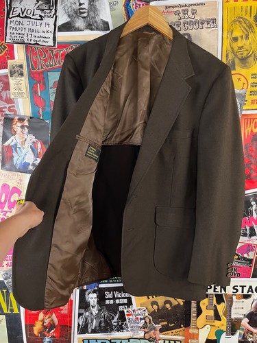 Vtg 70s-80s Solid Brown JCPenney Comfort Suit Blazer Jacket Mens 42" Retro - Picture 14 of 17
