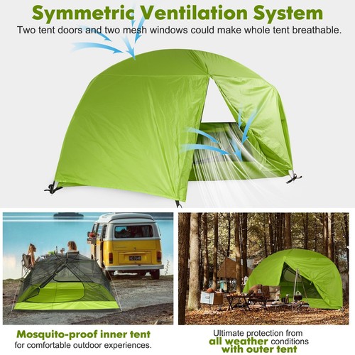 Mongar 2 Personen Camping Zelt 20D Nylon Leicht & Wasserdicht Wind und Inse... - Bild 4 von 8