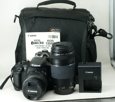 Canon EOS Rebel T6 DSLR Camera with 18-55mm and 75-300mm Lenses and Bag Bundle
