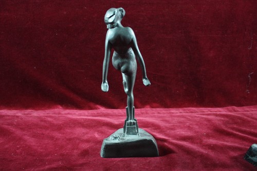 ** VINTAGE ANTIKE FRANKART ART DECO NYMPHE BUCHSTÜTZEN METALL SIGNIERT 20er Jahre ** - Bild 11 von 24