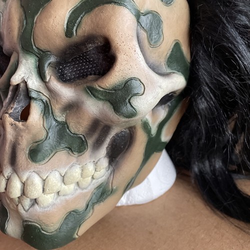 Don Post Studios - The Paper Magic Group; 2000 Skeleton Camo Mask w/ Hair - Picture 3 of 12