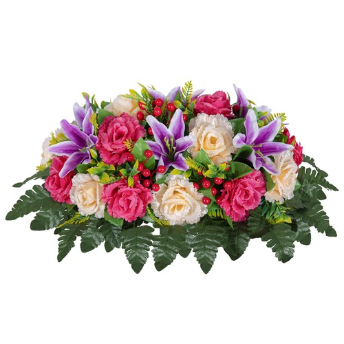 Cemetery Headstone Flower Saddle -Outdoor Grave Decorations ，Mixed of Artific... - Picture 4 of 6