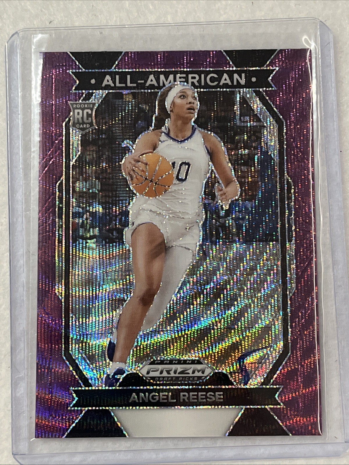 Angel Reese 2024 Panini Prizm Draft Picks All-American Purple Wave Prizm RC #6