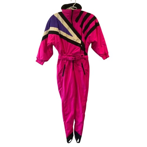 Vintage 80s Tyrolia by Head Womens One-Piece Ski Suit Size 8 Pink Purple - Picture 2 of 11