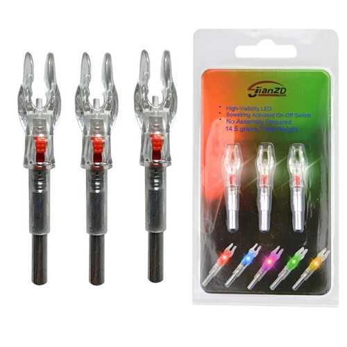 3x LED Pfeilnocken 4,2mm Leuchtnocken Beleuchtete Automatische Bogenschießen - Bild 2 von 13