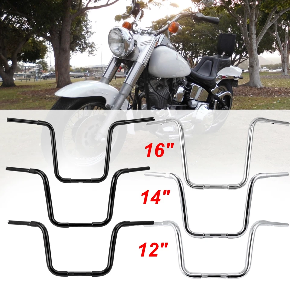 Manillar de 12" 14" 16" Rise Ape apto para Harley Sportster XL 883 Soaftail Foto 3 de 4