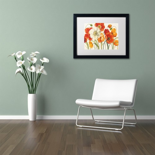 Trademark Fine Art ' Poppies Melody I ' White Matted Black Frame by Lisa Audi... - Picture 3 of 7