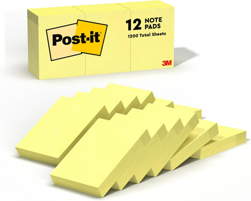 Post-It Notes, 1/3/8 x 1 7/8 pollici, 12 blocchi adesivi per appunti, 100 fogli per pad, Cana - Foto 12 di 12