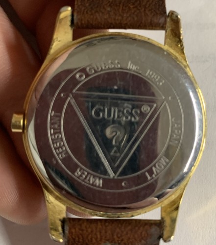 1994 Guess 3D Numbers Gold Tone Vintage Men’s Watch New Battery Rare Strap Needs - Picture 5 of 7