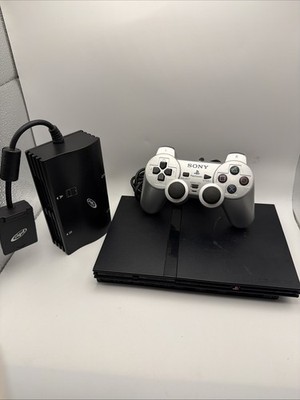 Sony PlayStation 2 Slim Launch Edition Black Console (SCPH-75001) W/ Controller