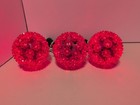 Set 3Starlight Sphere Globe Ball Christmas Lights Red 6” indoor outdoor