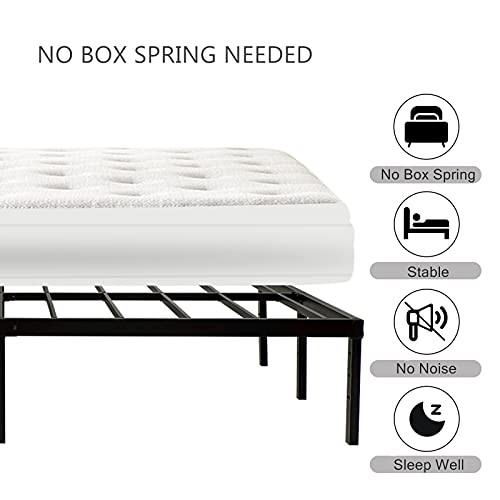 Queen Size Bed Frame, 3500lbs Heavy Duty Metal Platform with Steel Slats - Picture 7 of 8