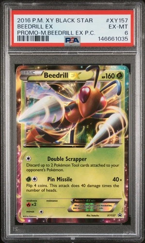 2016 POKEMON XY BLACK STAR PROMO #XY157 BEEDRILL EX PSA 6