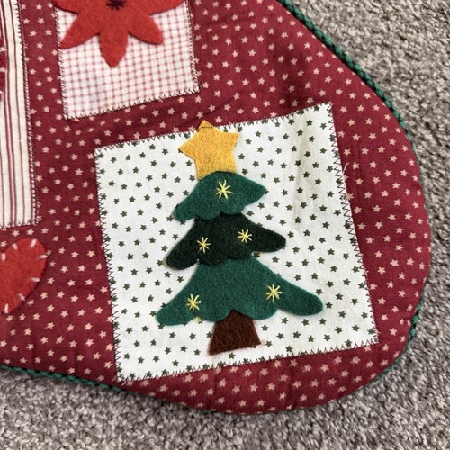 Quilted Angel Christmas Stocking Embroidered Rustic Granny Farmhouse Cottage 19” - Picture 4 of 9