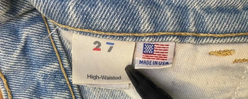 Pantalón Corto American Apparel Vintage Cintura Alta Talla S 26 27 28 Lavado Claro Usado en Excelente Condición Foto 4 de 4