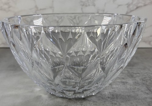 Lenox Lead Crystal Clear Cut Diamond Design Round Bowl 8 inch - Picture 4 of 8