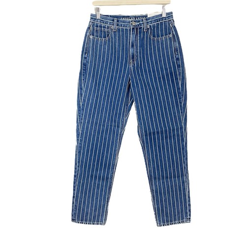 American Eagle Striped Mom Jeans High Rise Size 8 - Picture 6 of 6
