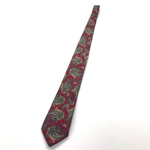Liberty 100% Silk Neck Tie Men’s Paisley Red 57-in By 3.25 In - Picture 2 of 8