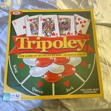 Tripoley Card Game Deluxe Mat Version 2010 New Complete Mighigan Rummy PreOwned