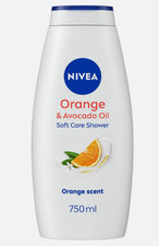 NIVEA Orange & Avocado Shower Cream (750ml), Moisturising Shower Gel with 7.32 per litre