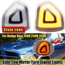 2X LED Clear Side Tow Mirror Turn Signal Lights For Dodge Ram 1500 2500 3500