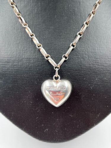 Tiffany & Co vintage heart pendant and necklace 925 silver - Foto 2 di 9