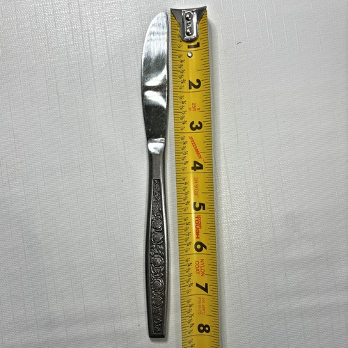8 Granada Rose Dinner Knives Stainless Steel Made Japan Flatware Floral - Picture 4 of 4