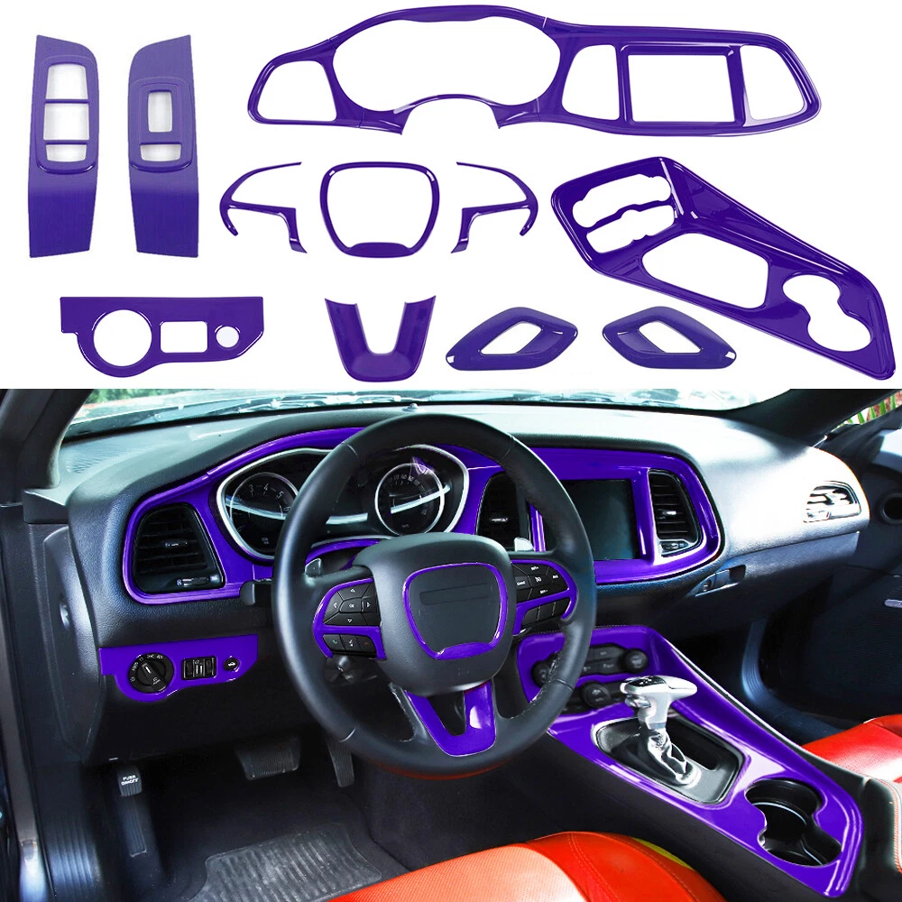 14pcs Purple Interior Accessories Trim