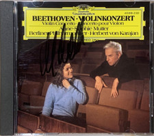 Signed by ANNE-SOPHIE MUTTER Beethoven Violin Concerto DGG CD 413818-2 Signiert