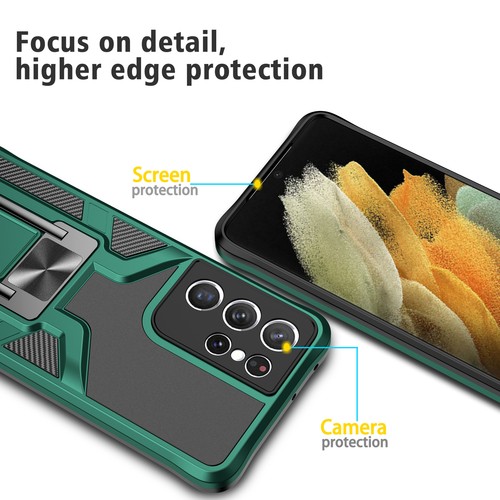 Hybrid Military Armor Case For Samsung Galaxy S22 S21 S20 Note20 Magnetic Stand - Zdjęcie 46 z 57
