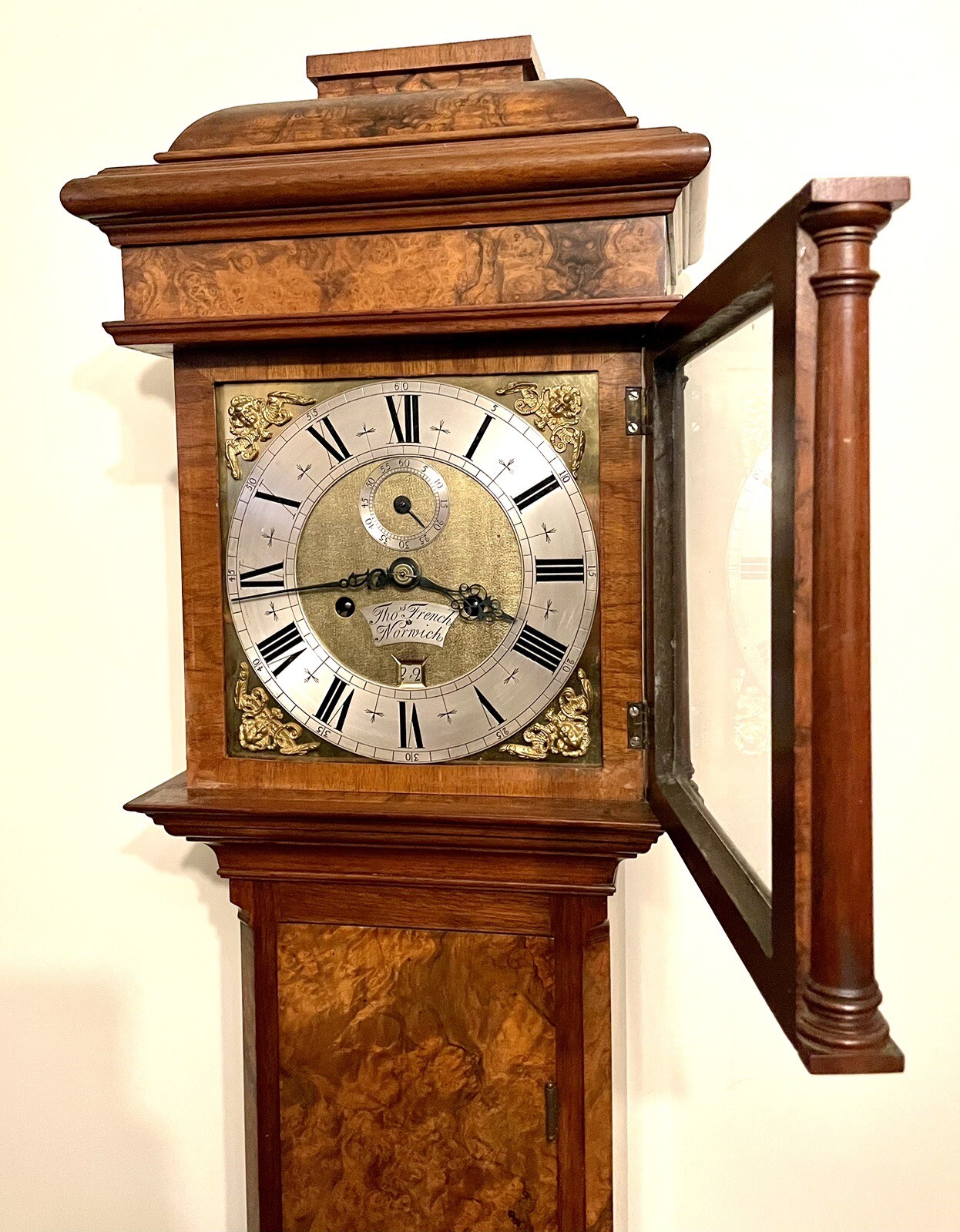 Antique Walnut Small Longcase Grandfather Clock / Grandmother Clock eBay