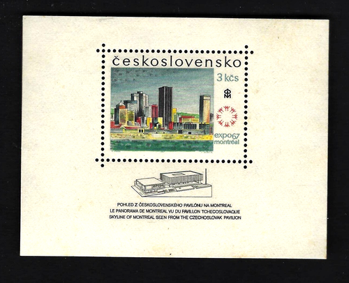 Czechoslovakia Souvenir Stamp Sheet Expo 67 MNH