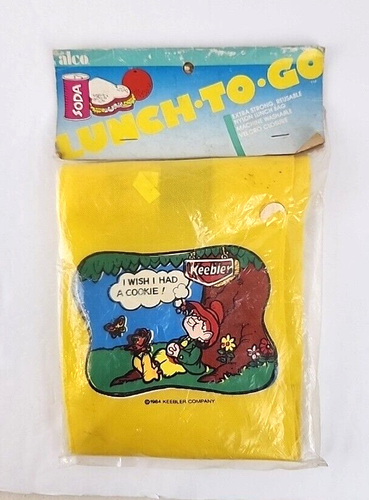 Alco Keebler Company Lunch To Go Nylon Yellow Lunch Bag 1984 New - Picture 5 of 5